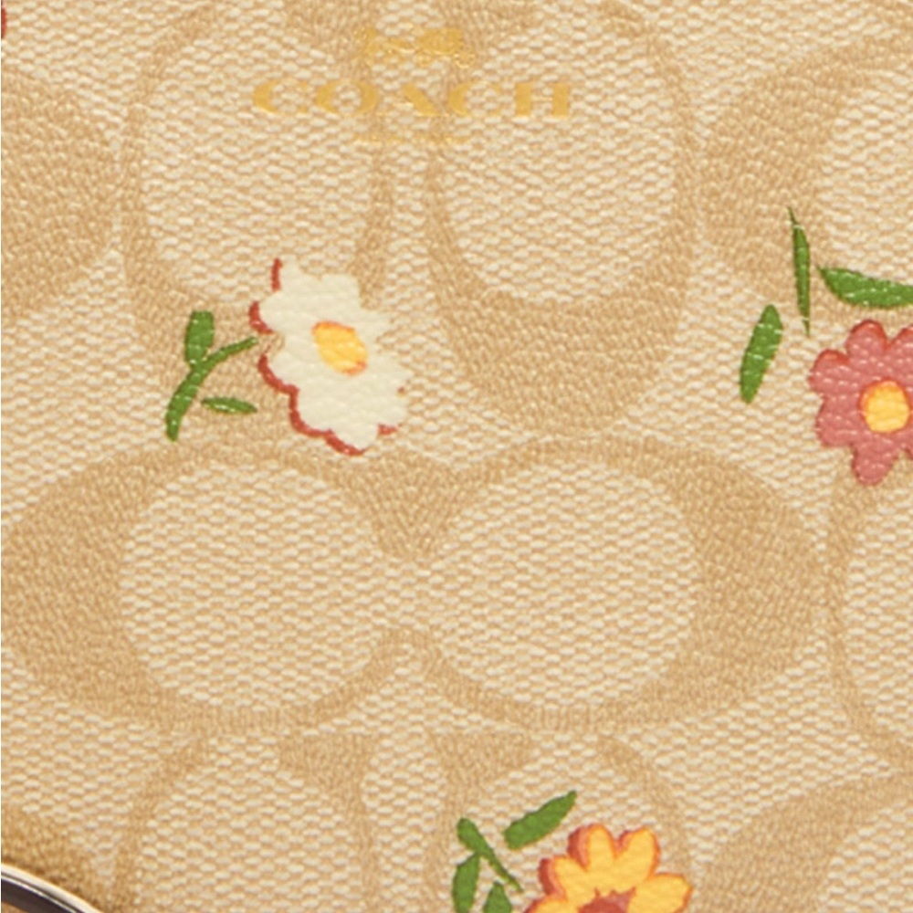 NWT Coach Ditsy corner Zip Wristlet In Signature Canvas - Picture 3 of 8